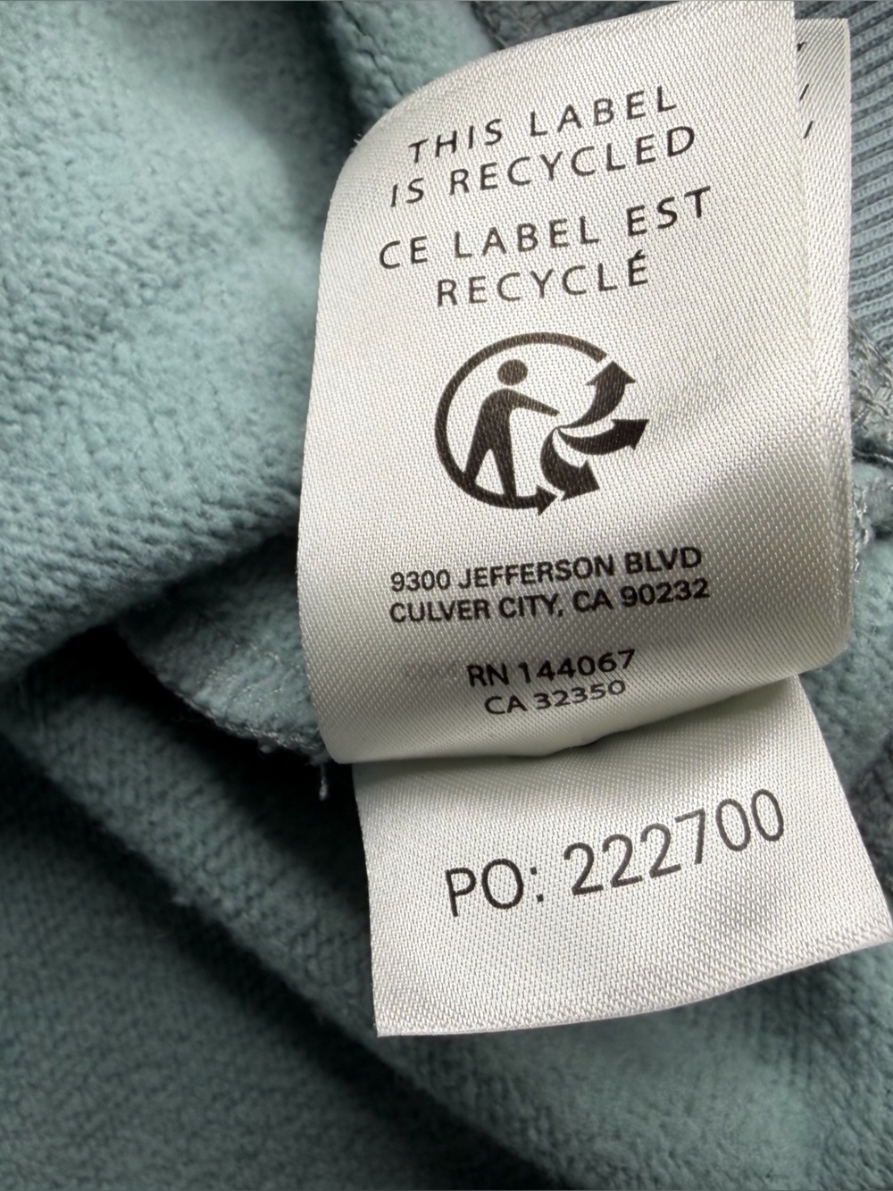 Outerknown All-Day Colorblock Hoodie XL Ash Blue organic Gorpcore sweatshirt - Picture 13 of 13